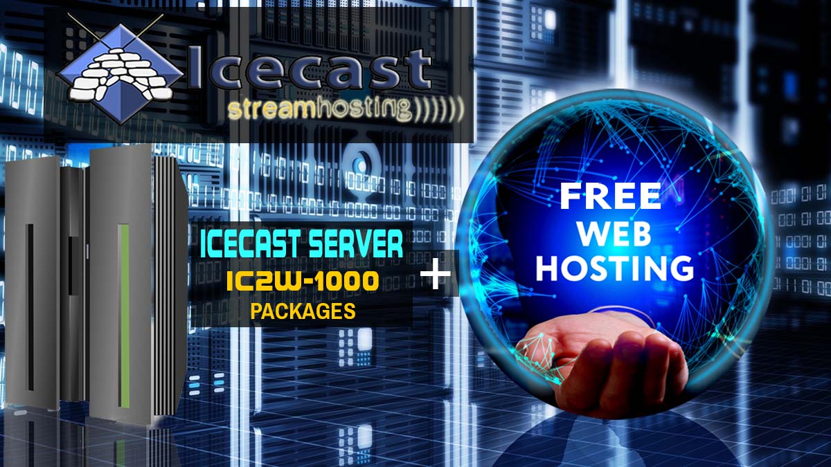 Radio Hosting  + Free webhosting - IC2W-1000 Packages